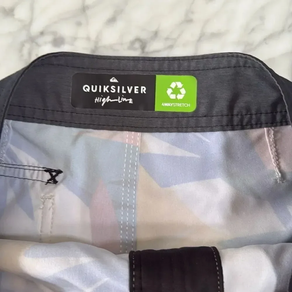 Quiksilver High Line Board Shorts Boys Youth 12 Tropical Print Drawstring